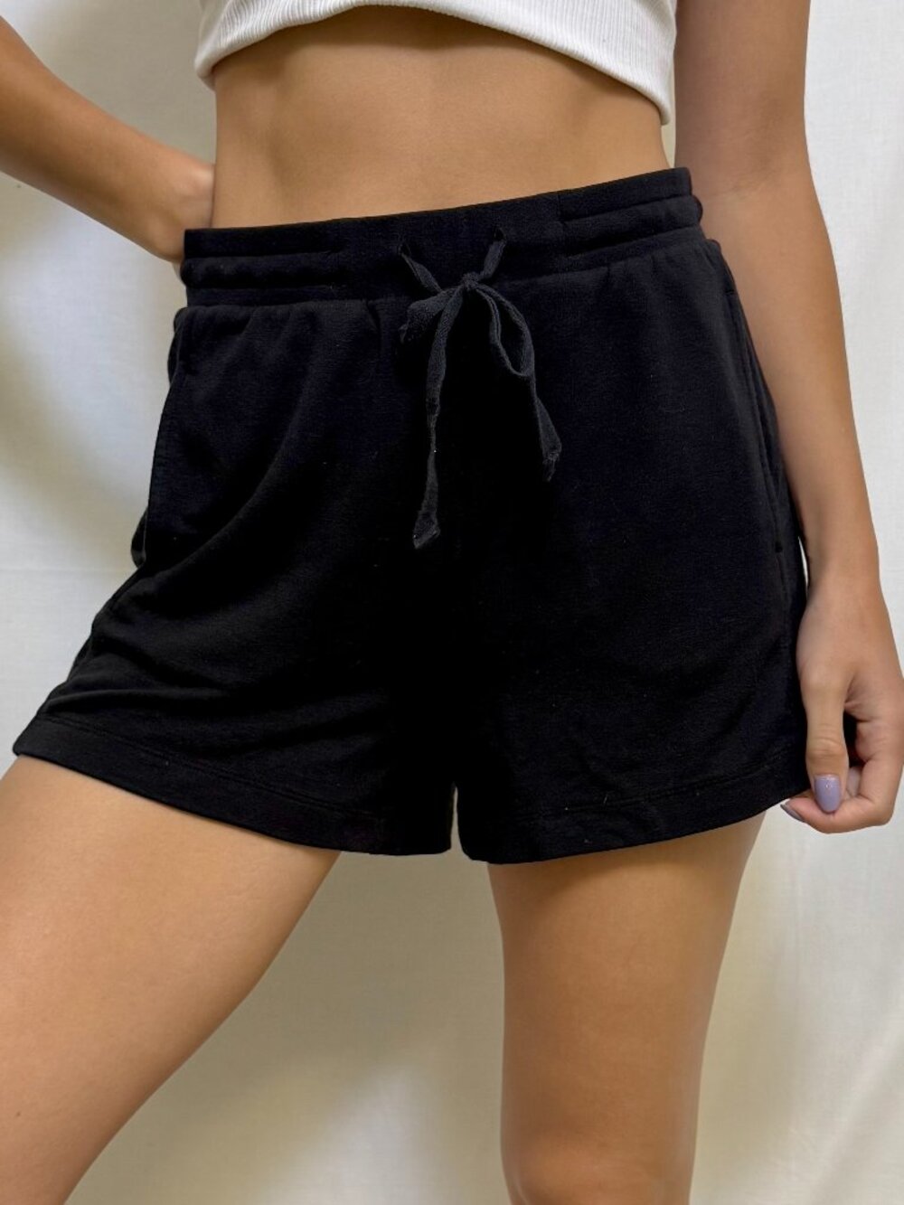 Lou & Grey black lounge shorts